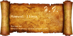 Hamvai Ilona névjegykártya